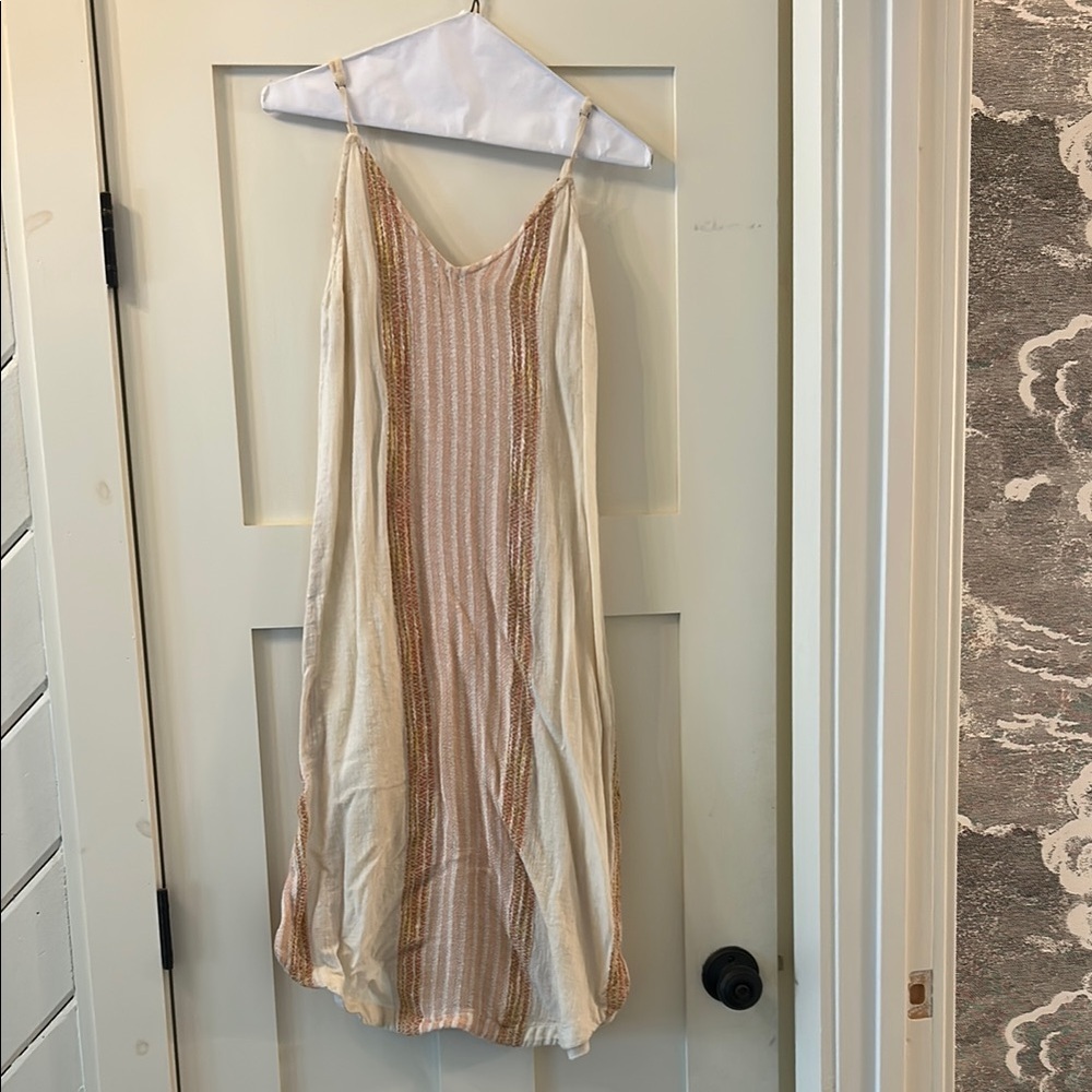 Rip Curl Cream and Tan Striped Dress